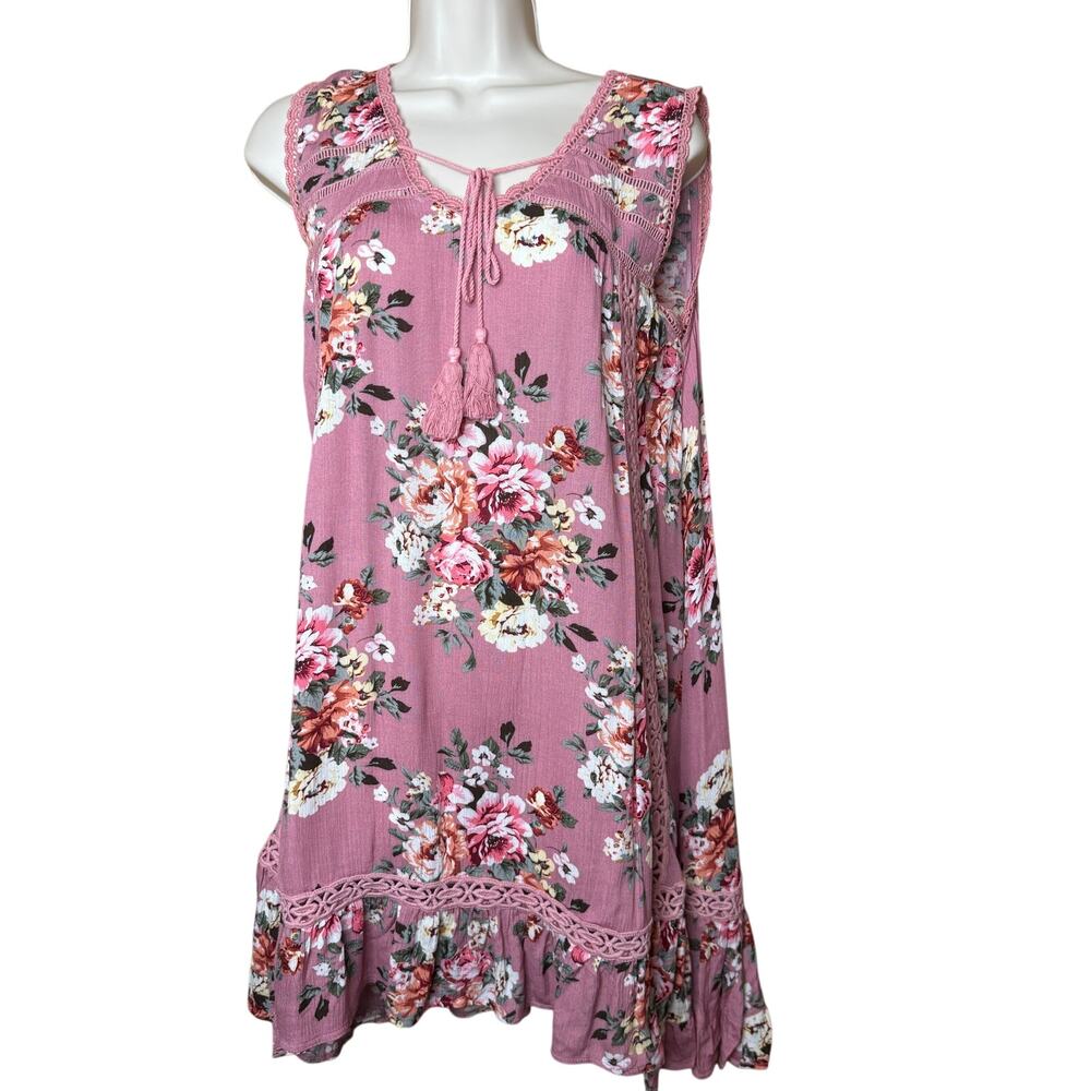 POL Pink Floral Sleeveless Dress S NWOT